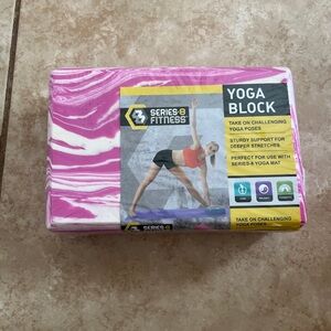 Pink and White Yoga Block